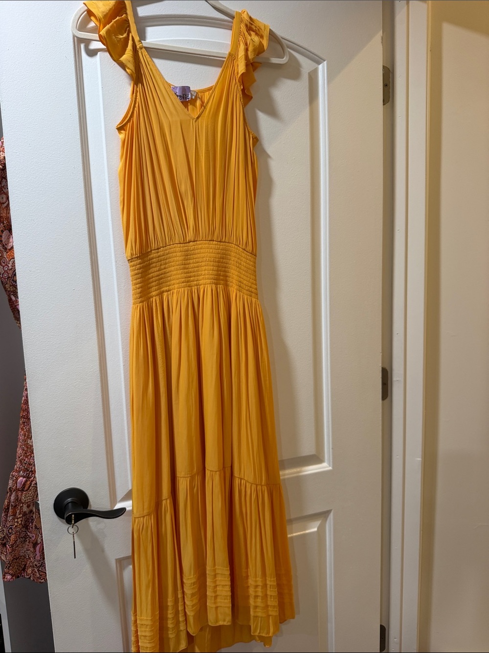 Ramy Brook Yellow Maxi Dress - Lightweight Summer Dress ruffle